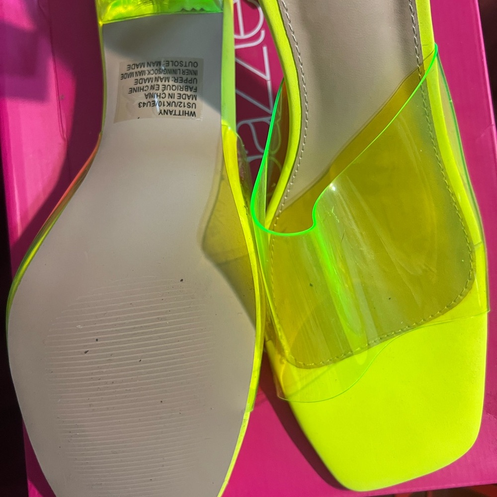 Cape Robbin Yellow Heels with Transparent Strap - Picture 2 of 3